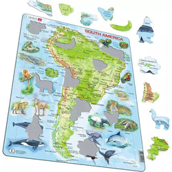 South America Topographic Map 65 Piece Tray Jigsaw Puzzle Larsen (ONLINE ORDER ONLY)