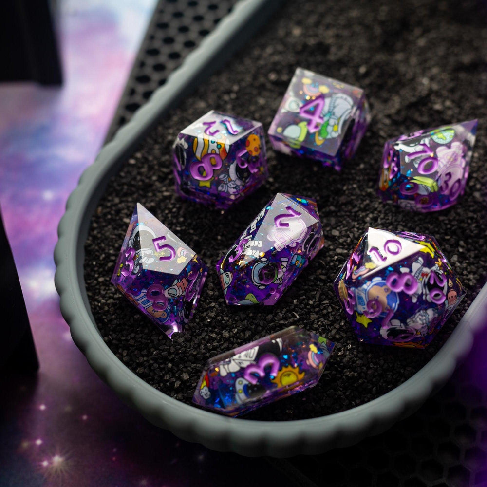 Space Bear Handmade Resin DND Dice Set (ONLINE ORDER ONLY)