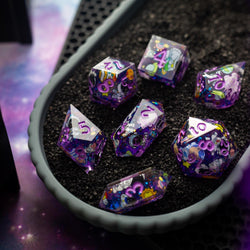 Space Bear Handmade Resin DND Dice Set (ONLINE ORDER ONLY)