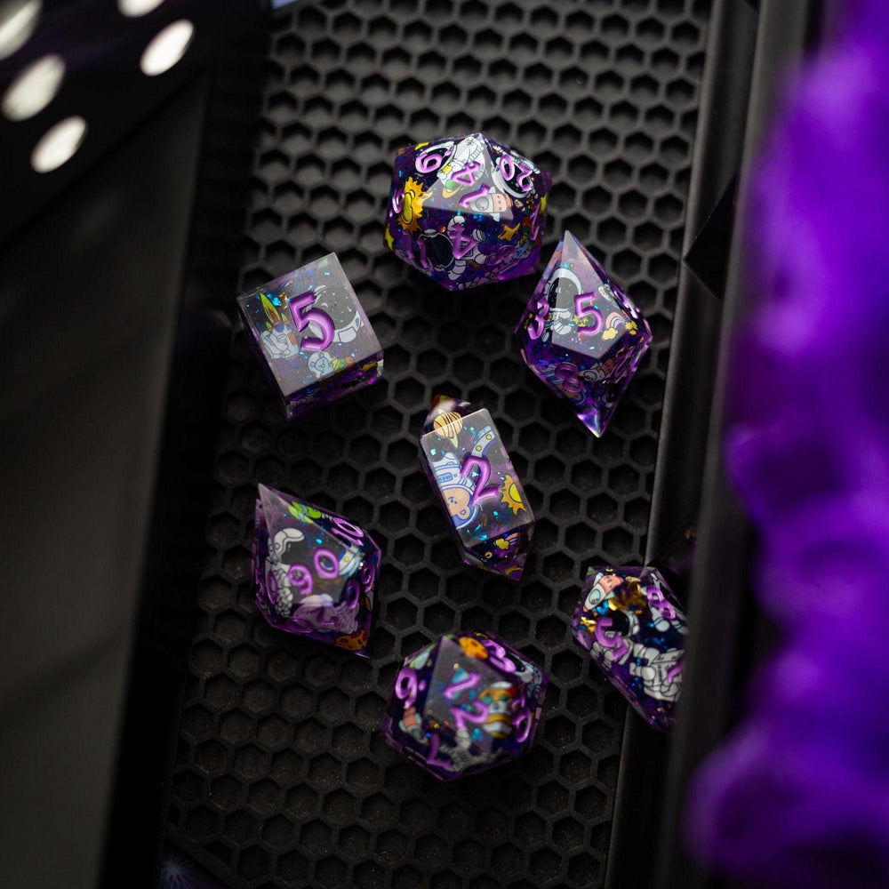 Space Bear Handmade Resin DND Dice Set (ONLINE ORDER ONLY)