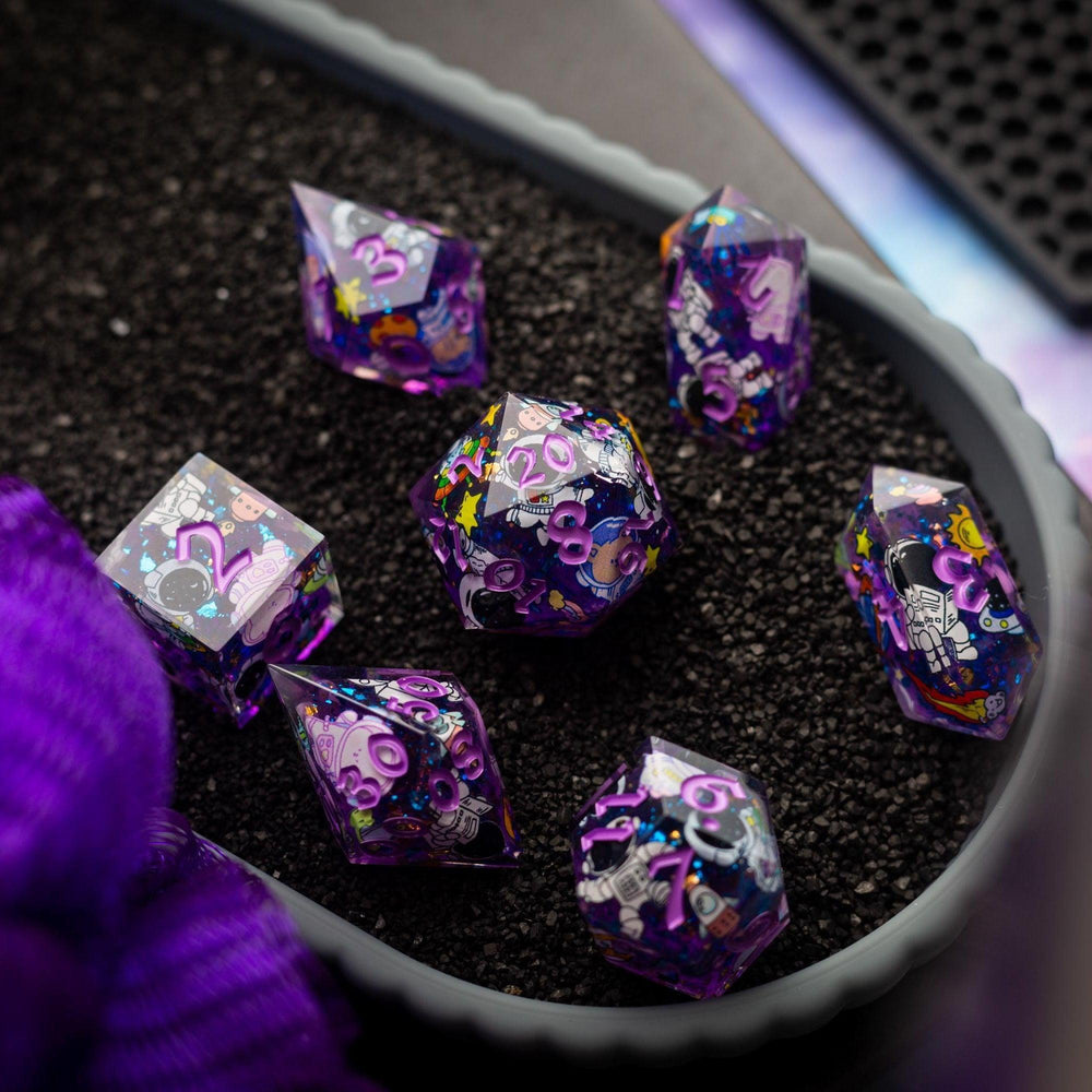 Space Bear Handmade Resin DND Dice Set (ONLINE ORDER ONLY)
