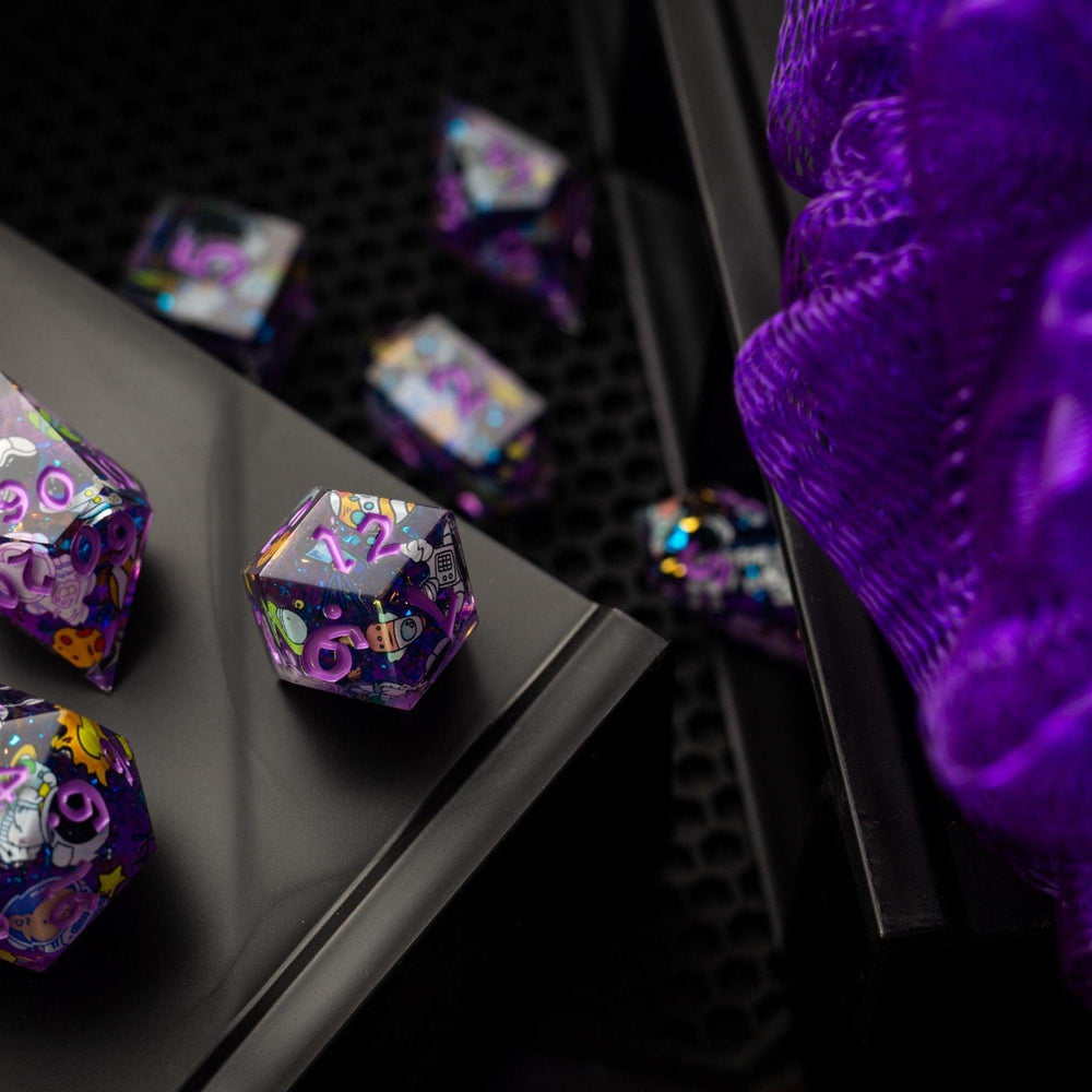 Space Bear Handmade Resin DND Dice Set (ONLINE ORDER ONLY)