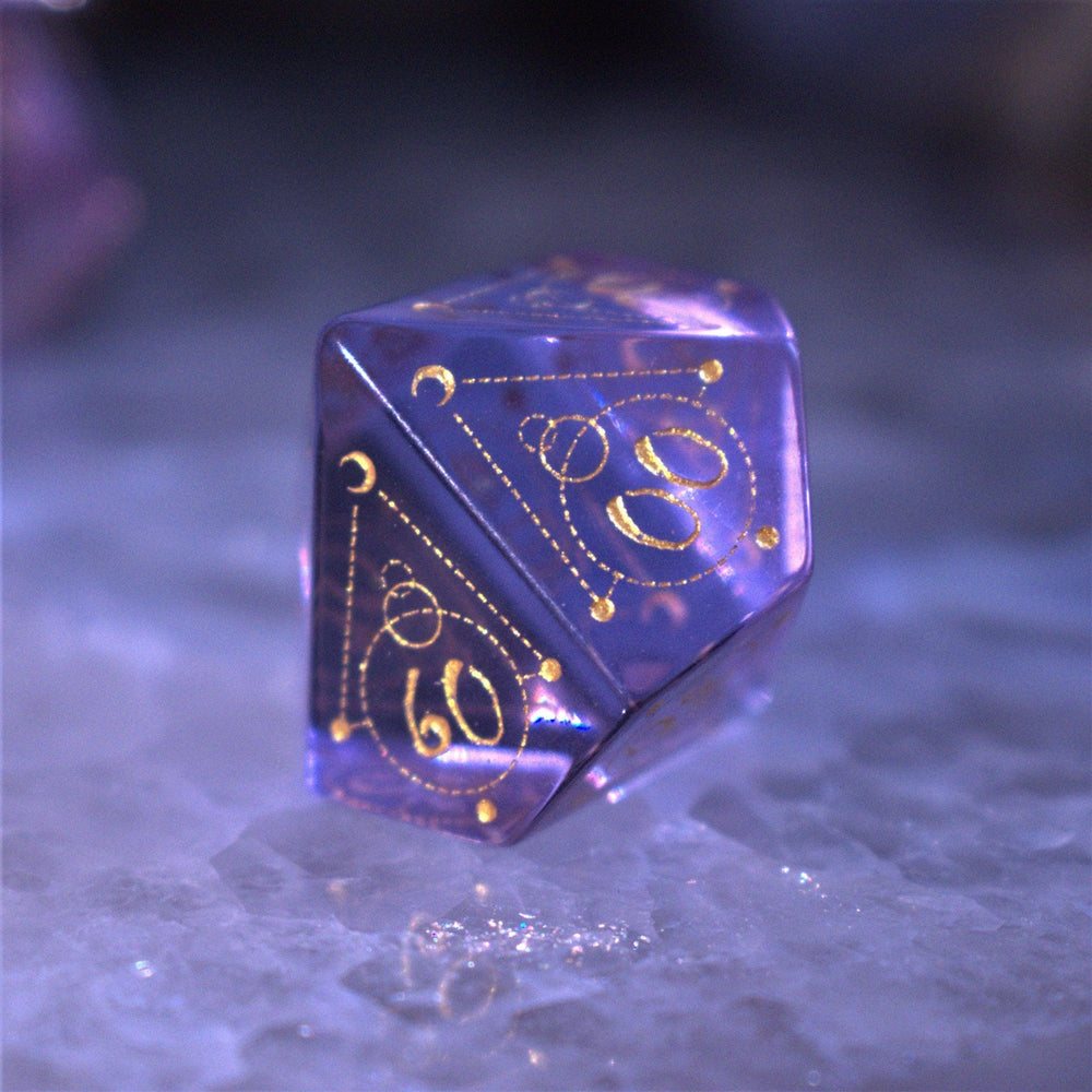 Pre-Order || Spellcaster Purple Glass Dice Set