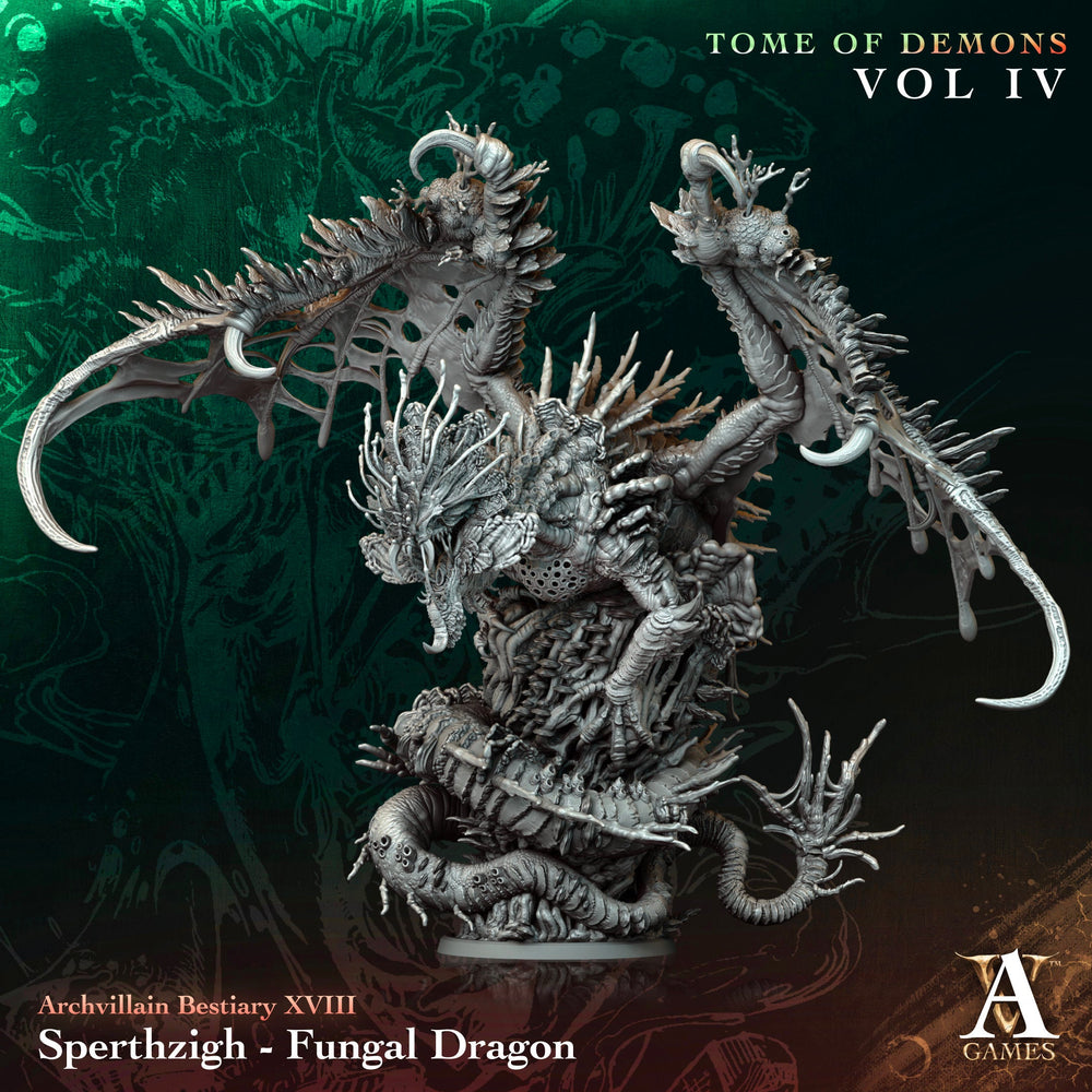 3D Printed Archvillain Games Sperthzigh - Fungal Dragon Hydra Archvillain Bestiary Vol. XVIII 28 32mm D&D (Online Only)