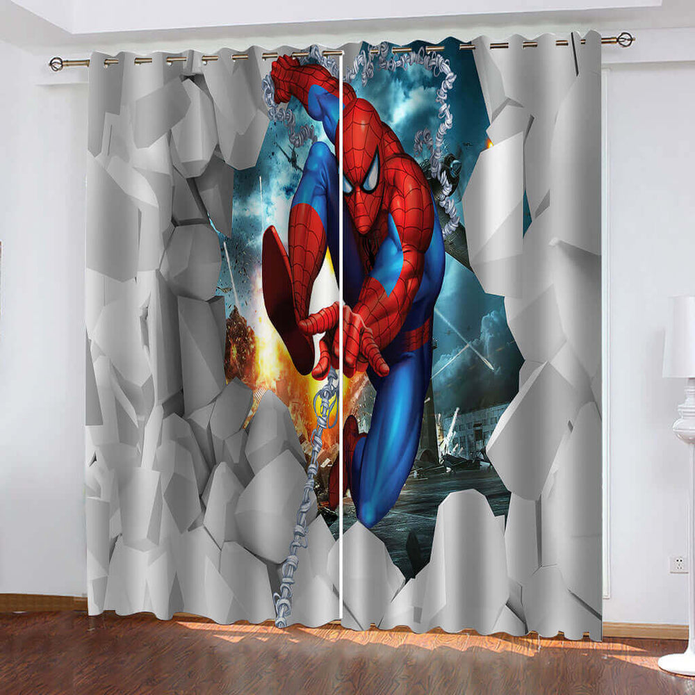 Spider-Man Curtains Cosplay Blackout Window Drapes Boys Room Decoration (Online Order Only)