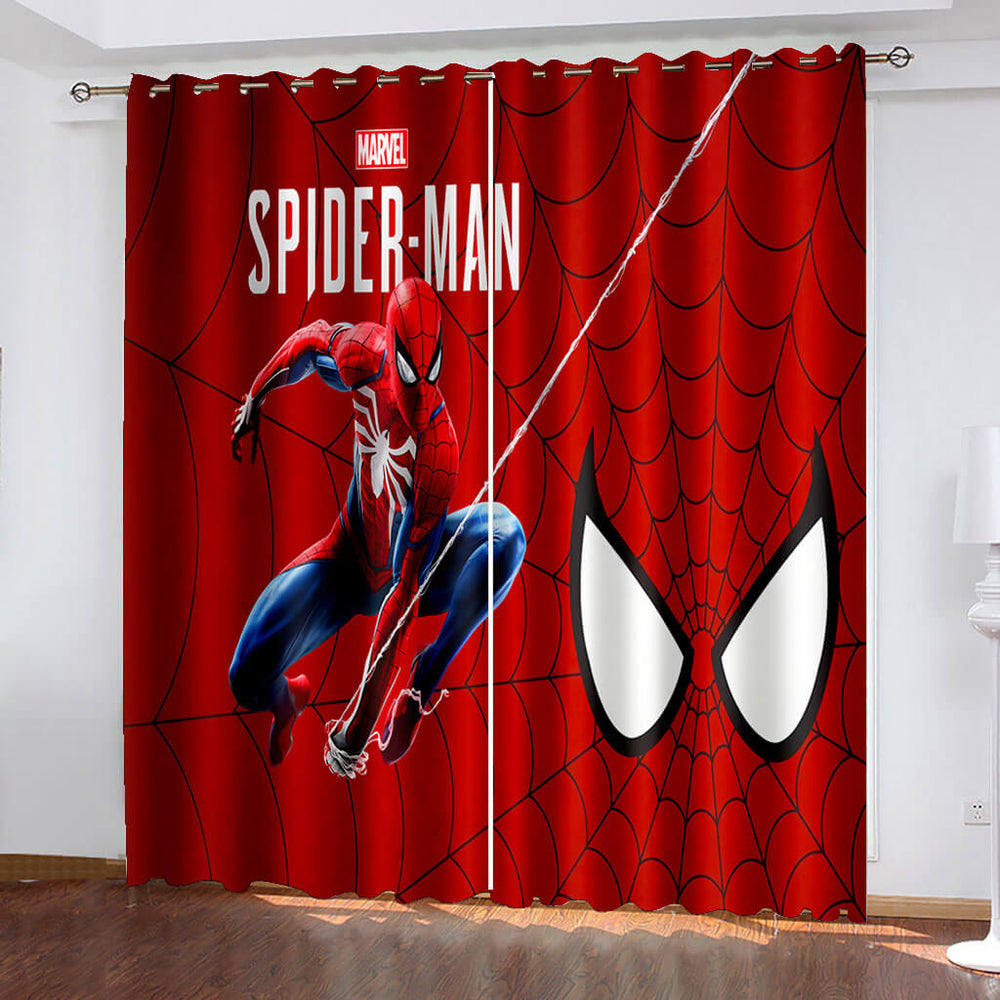 Spider Man Curtains Cosplay Blackout Window Treatments Drapes Room Decor (Online Order Only)
