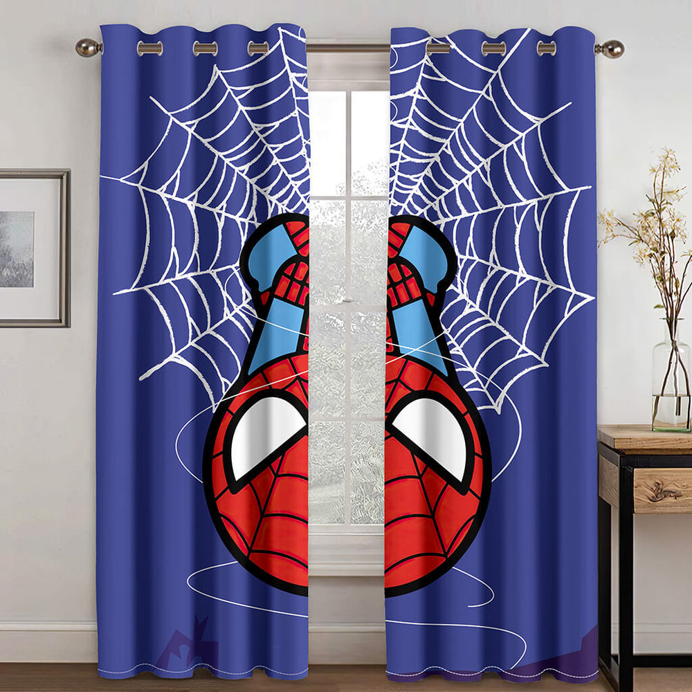 Spider Man Curtains Cosplay Blackout Window Treatments Drapes Room Decor (Online Order Only)