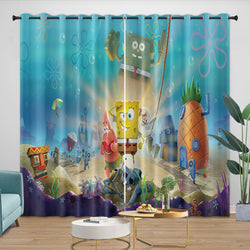 SpongeBob SquarePants Curtains Blackout Window Drapes Room Decoration (ONLINE ORDER ONLY)