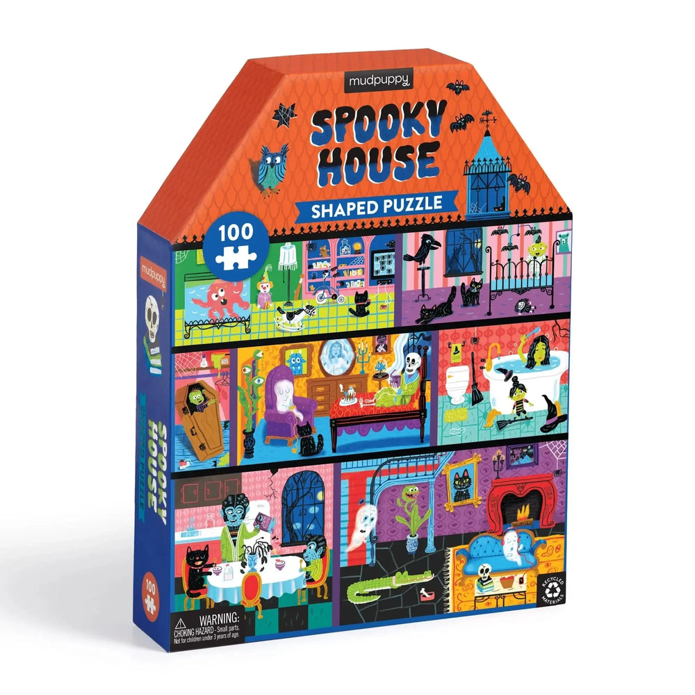 Spooky House 100 Piece Shaped Jigsaw Puzzle Mudpuppy (ONLINE ORDER ONLY)