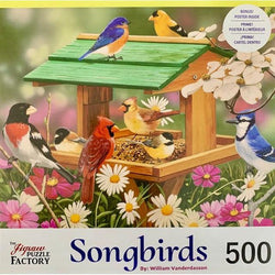 Spring Feast Songbirds 500 Piece Jigsaw Puzzle Leap Year (ONLINE ORDER ONLY)