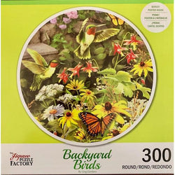 Spring Garden Backyard Birds 300 Piece Round Jigsaw Puzzle Leap Year (ONLINE ORDER ONLY)