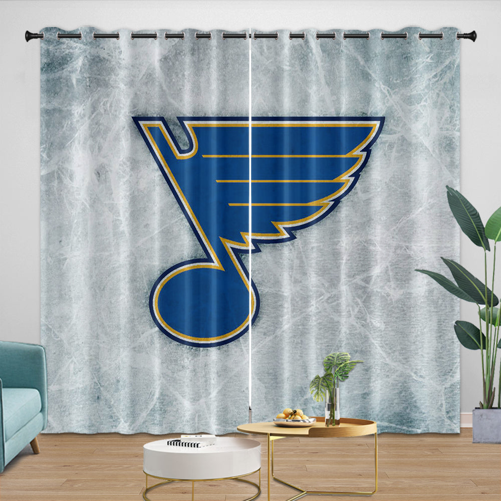 St. Louis Blues Curtains Blackout Window Drapes Room Decoration (Online Order Only)