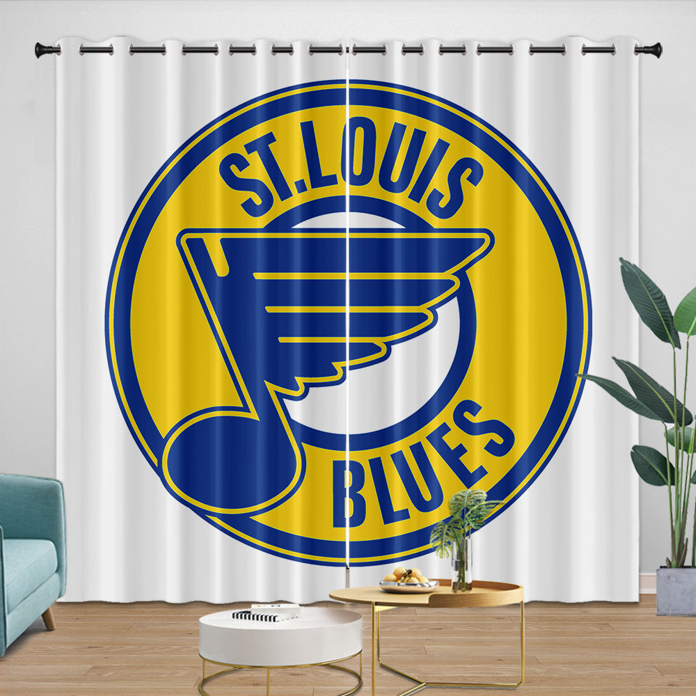 St. Louis Blues Curtains Blackout Window Drapes Room Decoration (Online Order Only)