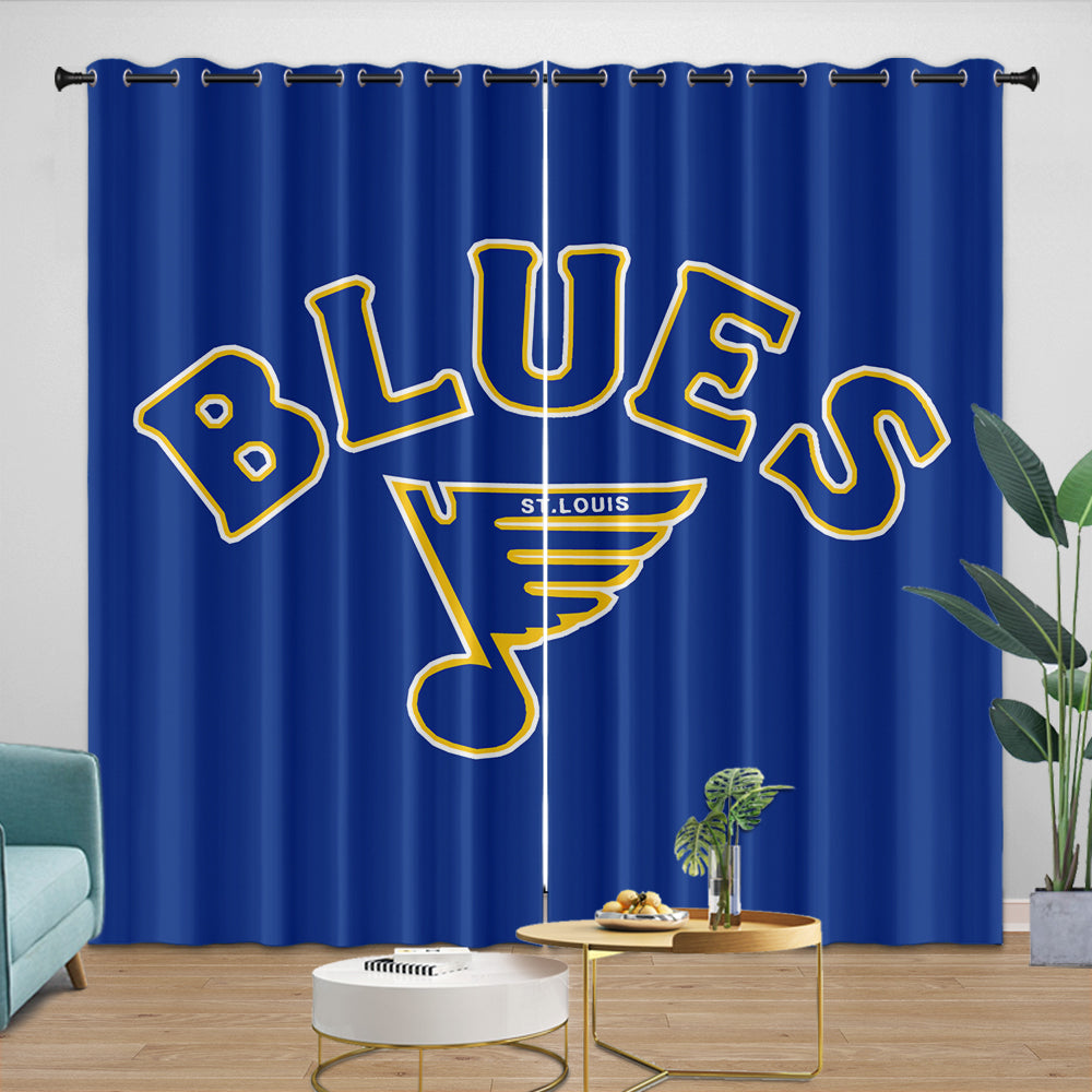 St. Louis Blues Curtains Blackout Window Drapes Room Decoration (Online Order Only)