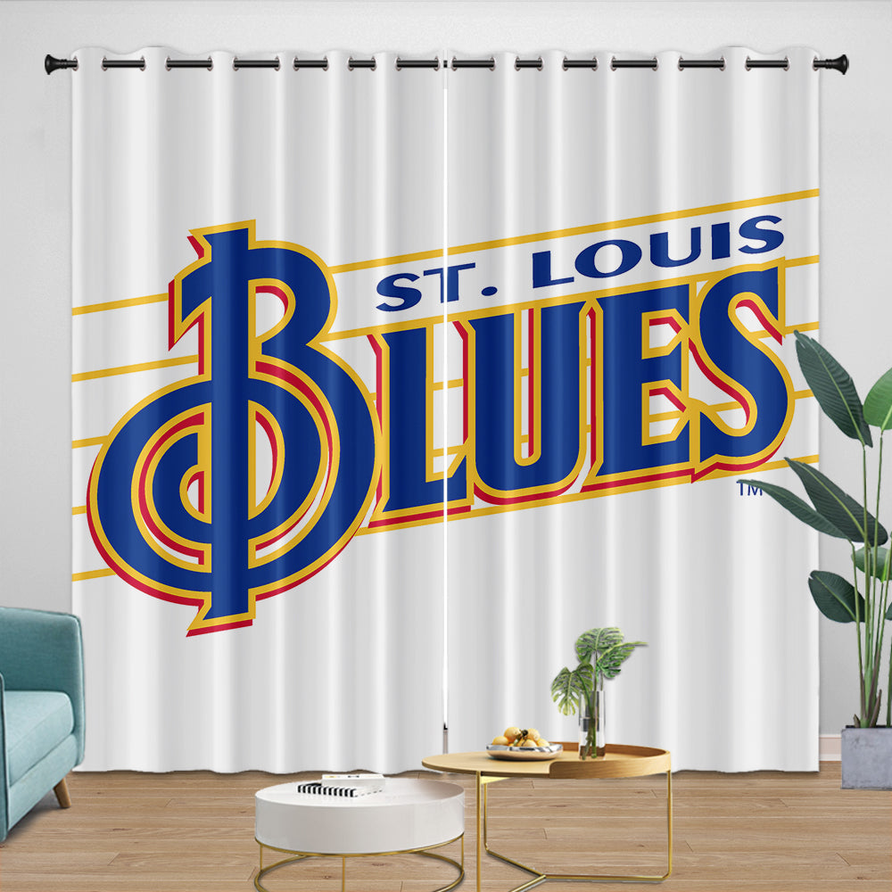 St. Louis Blues Curtains Blackout Window Drapes Room Decoration (Online Order Only)