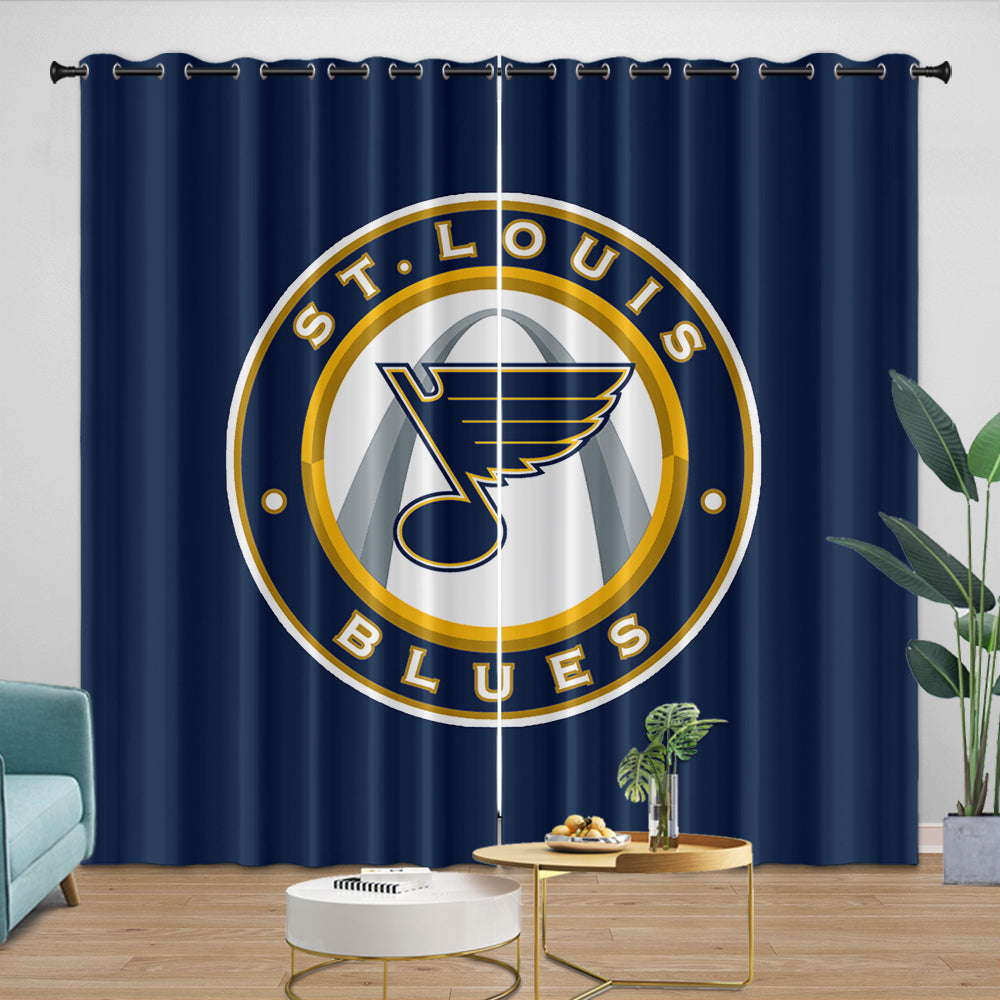 St. Louis Blues Curtains Blackout Window Drapes Room Decoration (Online Order Only)