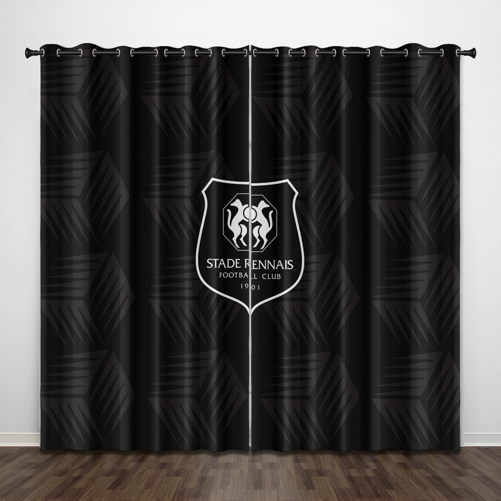 Stade Rennais Football Club Curtains Pattern Blackout Window Drapes (Online Order Only)