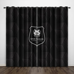 Stade Rennais Football Club Curtains Pattern Blackout Window Drapes (Online Order Only)