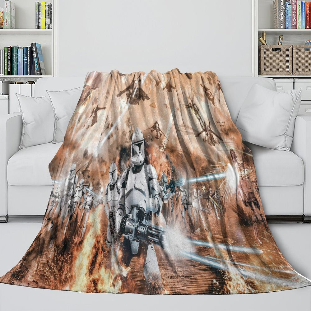 Star Wars Attack of the Clones Blanket Flannel Throw Room Decoration (ONLINE ORDER ONLY)
