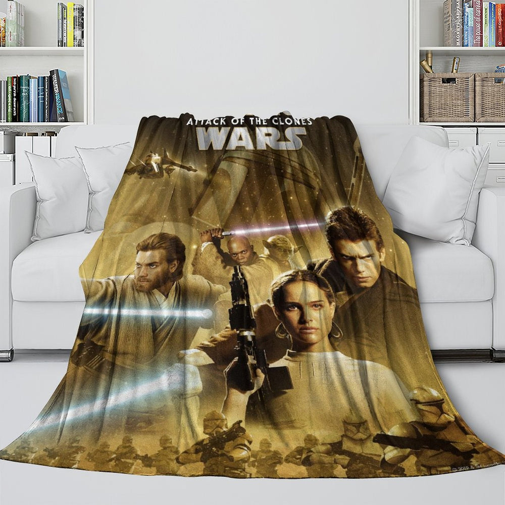 Star Wars Attack of the Clones Blanket Flannel Throw Room Decoration (ONLINE ORDER ONLY)
