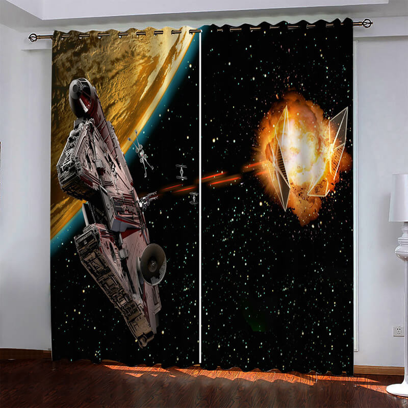 Star Wars Pattern Curtains Blackout Window Drapes (Online Order Only)