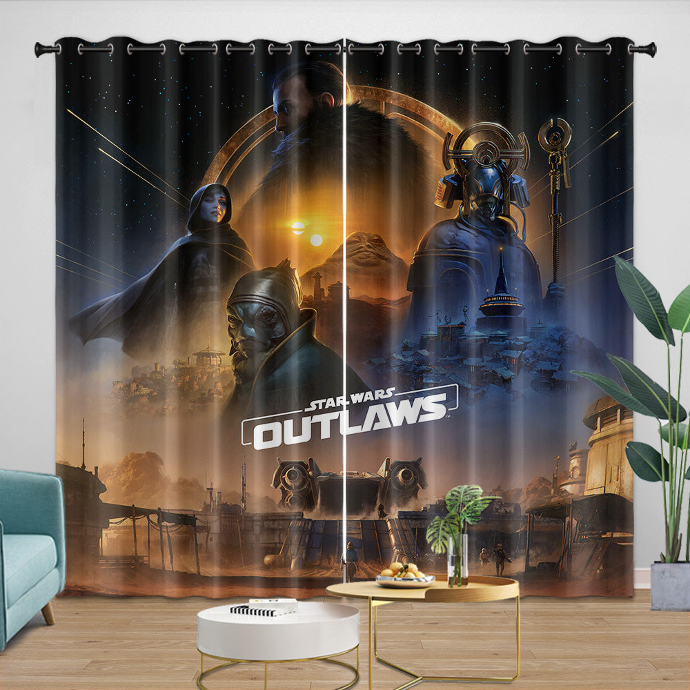 Star Wars Outlaws Curtains Blackout Window Drapes Room Decoration (Online Order Only)