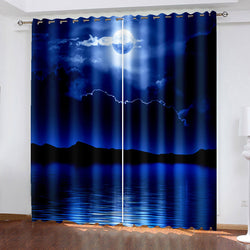 Starry Sky Space Night Scene Curtains Blackout Window Treatments Drapes (Online Order Only)