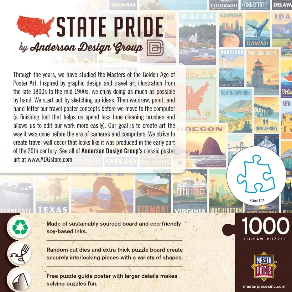 State Pride by Anderson Design 1000 Piece Jigsaw Puzzle MasterPieces (ONLINE ORDER ONLY)