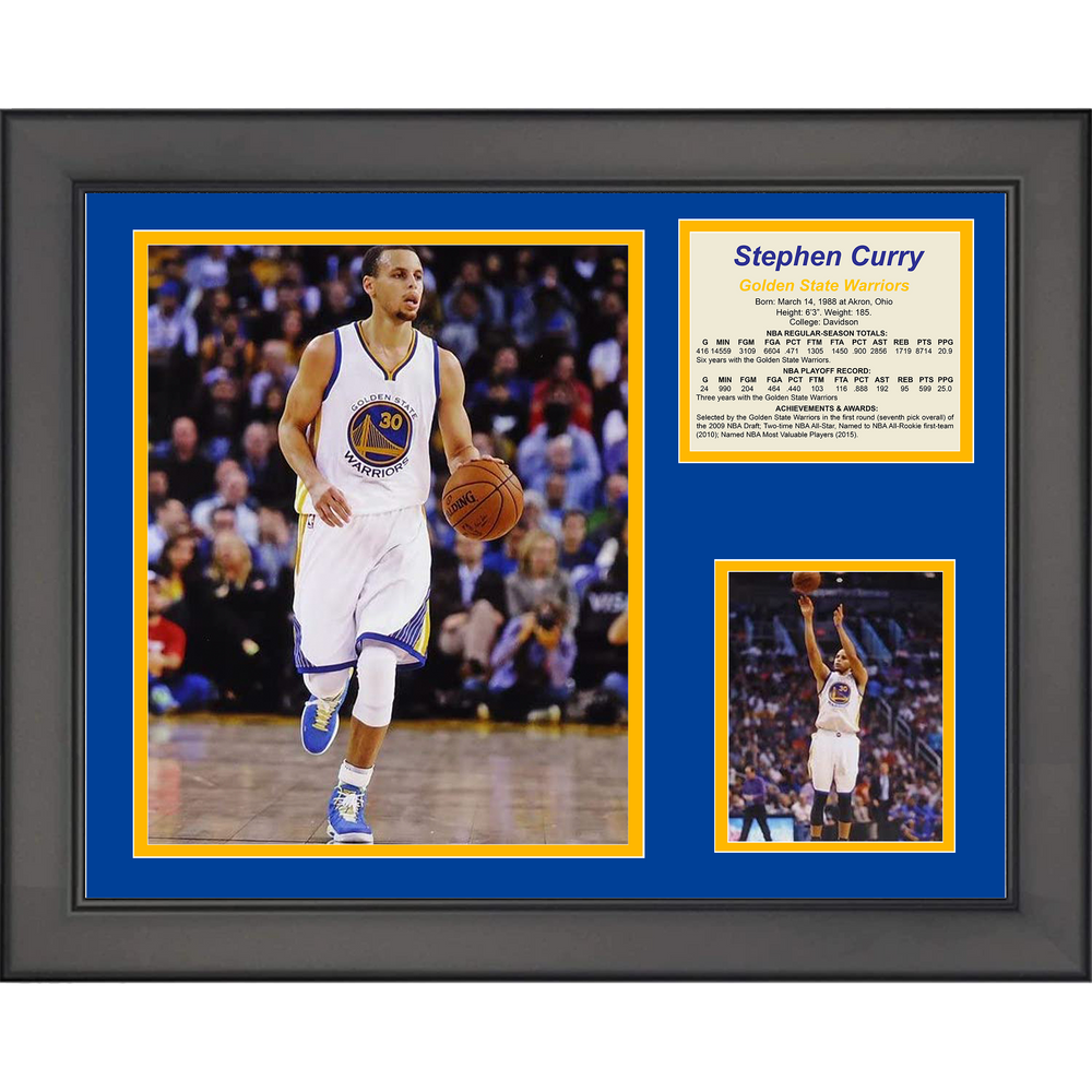 Framed Stephen Curry Golden State Warriors Basketball 11"x14"Three Photo Collage (ONLINE ORDER ONLY)