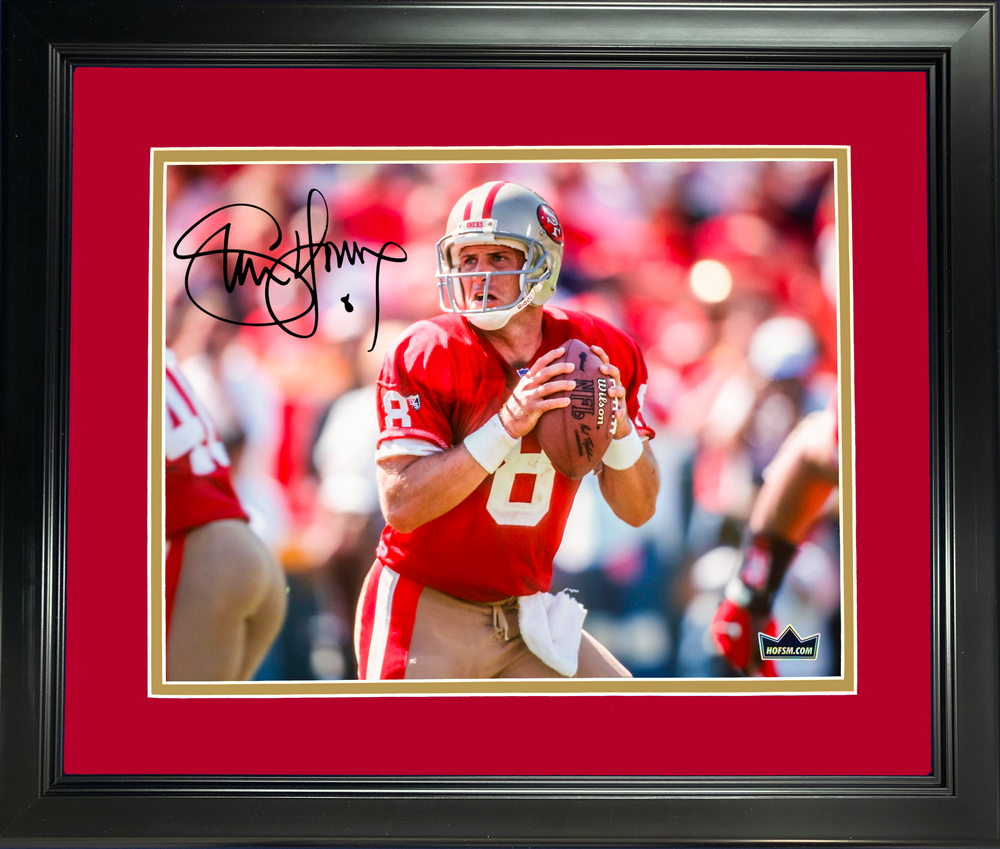 Framed Steve Young San Francisco 49ers Facsimile Laser Engraved Signature Auto 11"x14"Football Photo HOFSM Holo (ONLINE ORDER ONLY)