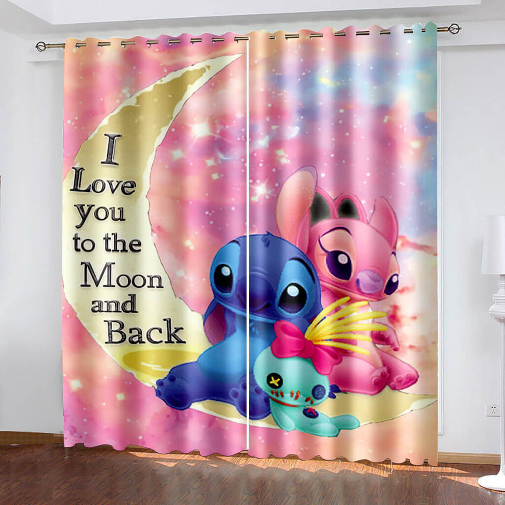 Stitch Curtains Cosplay Blackout Window Treatments Drapes for Room Decor (Online Order Only)