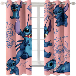 Stitch Curtains Cosplay Blackout Window Treatments Drapes for Room Decor (Online Order Only)
