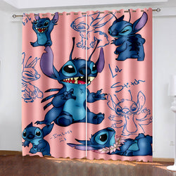Stitch Curtains Cosplay Blackout Window Treatments Drapes for Room Decor (Online Order Only)