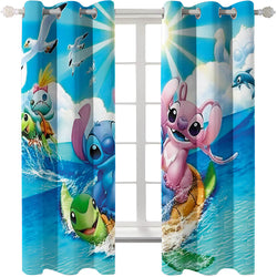 Stitch Curtains Cosplay Blackout Window Treatments Drapes for Room Decor (Online Order Only)