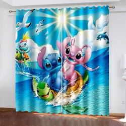 Stitch Curtains Cosplay Blackout Window Treatments Drapes for Room Decor (Online Order Only)