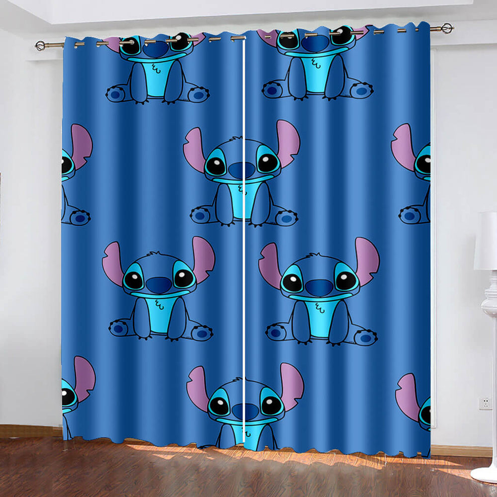 Stitch Curtains Cosplay Blackout Window Treatments Drapes for Room Decor (Online Order Only)