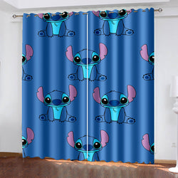 Stitch Curtains Cosplay Blackout Window Treatments Drapes for Room Decor (Online Order Only)