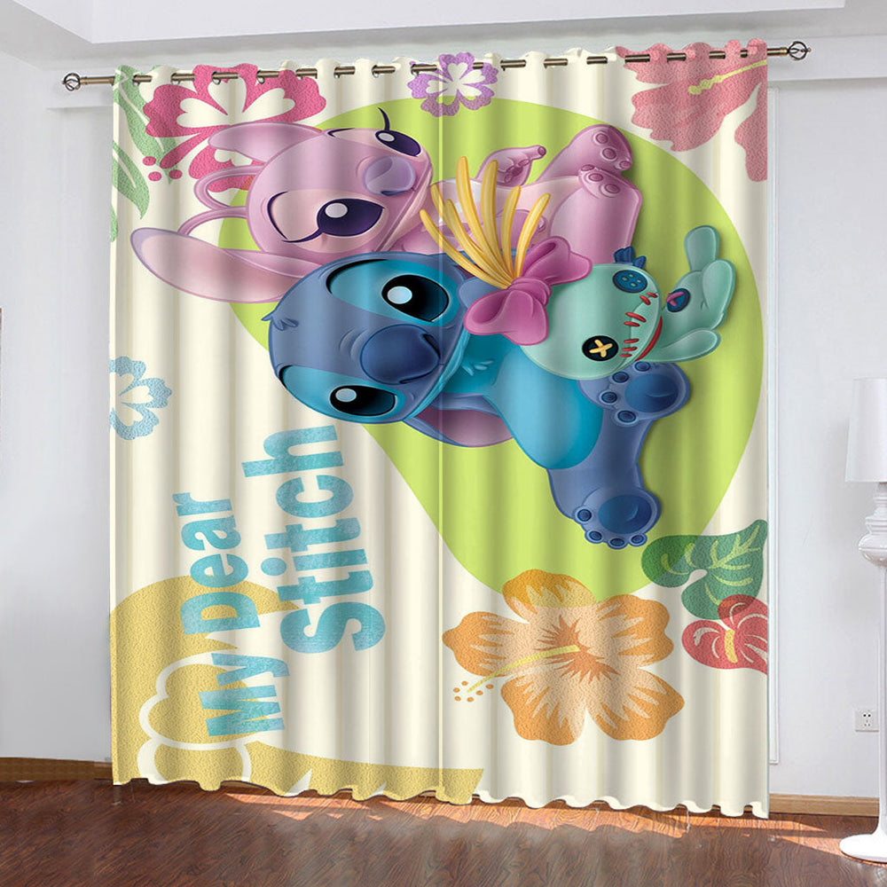 Stitch Pattern Curtains Blackout Window Drapes Decoration (Online Order Only)