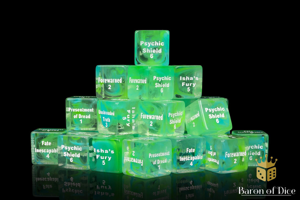 Strands of Fate Dice - 10th Edition - Green (ONLINE ORDER ONLY)