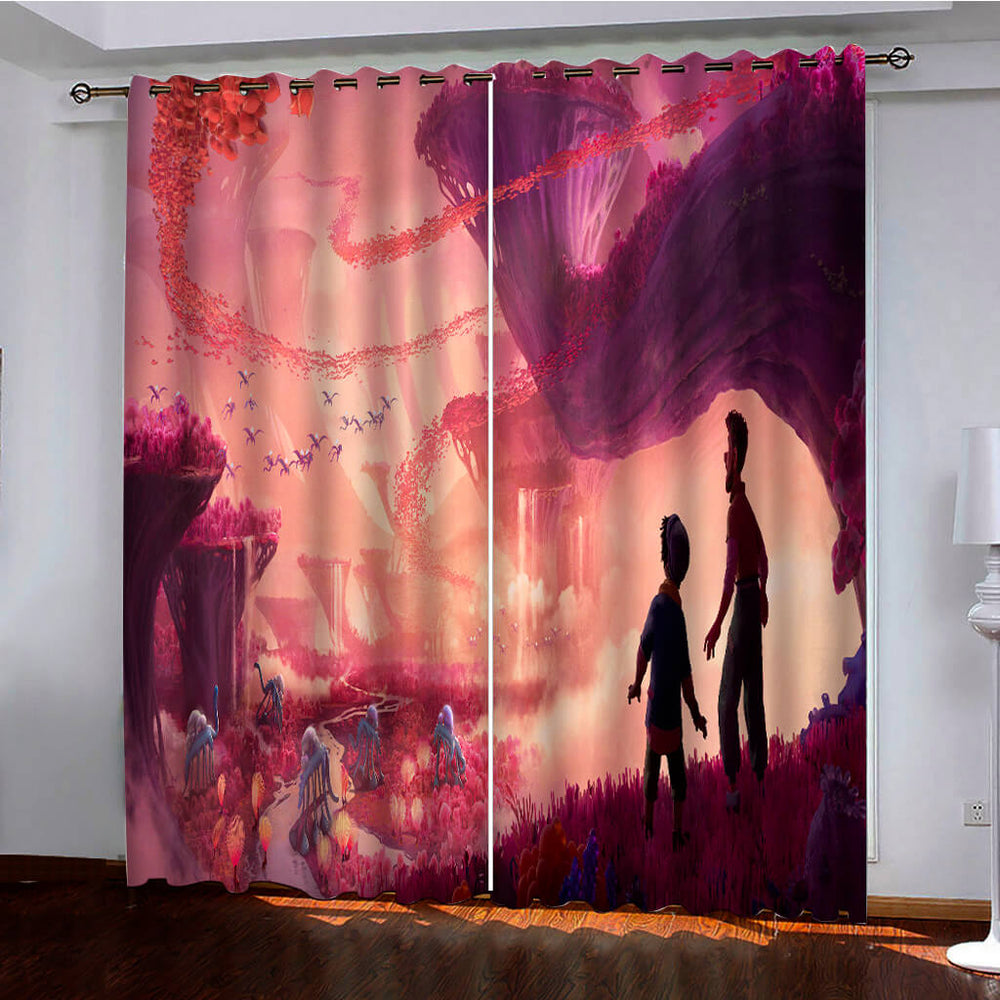 Strange World Curtains Pattern Blackout Window Drapes (Online Order Only)