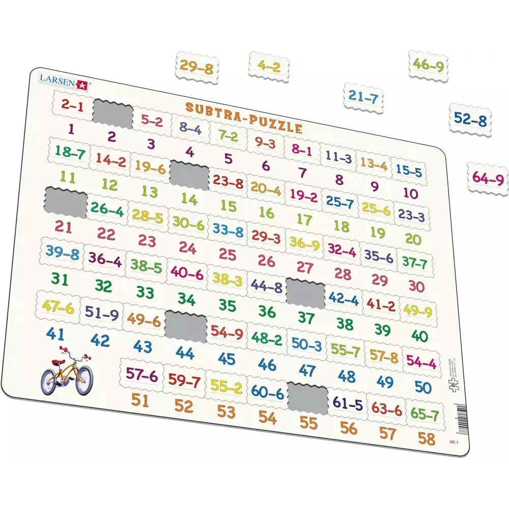 Subtraction Math 58 Piece Tray Jigsaw Puzzle Larsen (ONLINE ORDER ONLY)