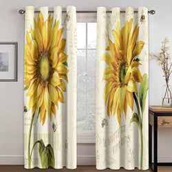 Sunflower Curtains Blackout Window Treatments Drapes for Room Decoration (Online Order Only)