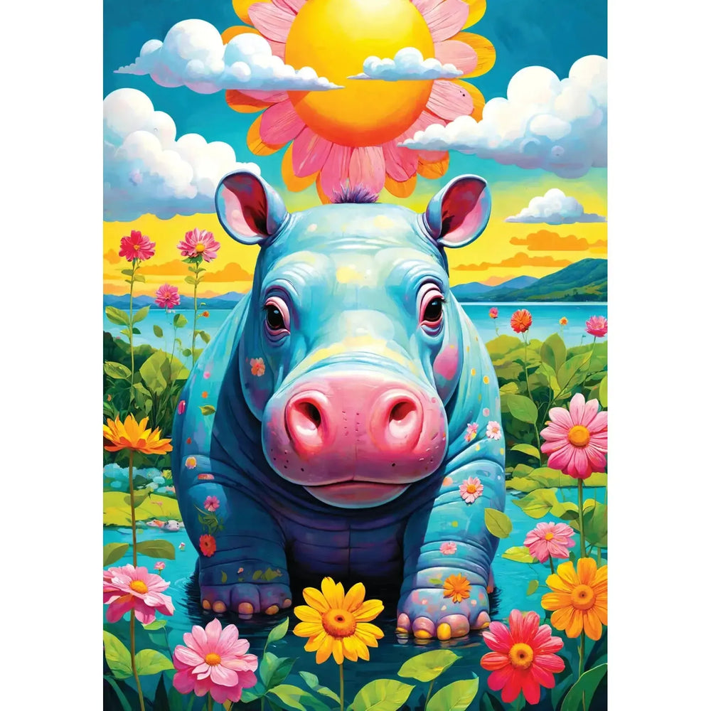 Sunny Hippo 1000 Piece Jigsaw Puzzle Enjoy (ONLINE ORDER ONLY)