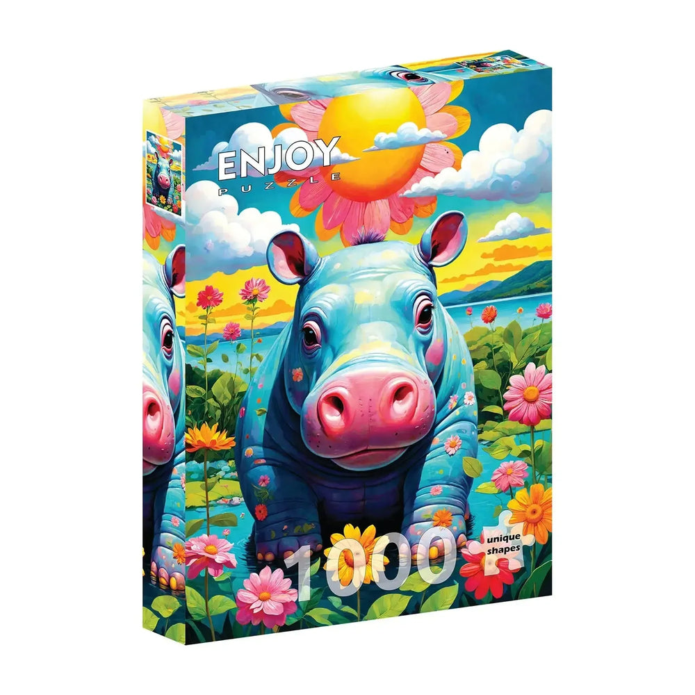 Sunny Hippo 1000 Piece Jigsaw Puzzle Enjoy (ONLINE ORDER ONLY)