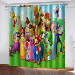 Super Mario Curtains Blackout Window Treatments Drapes for Room Decor (Online Order Only)