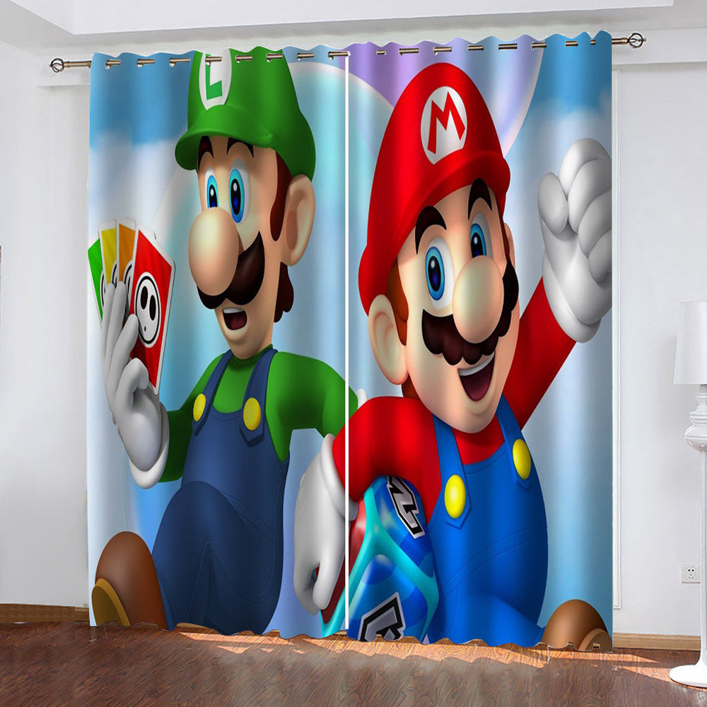 Super Mario Curtains Blackout Window Treatments Drapes for Room Decor (Online Order Only)