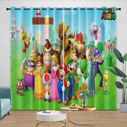 Super Mario Pattern Curtains Blackout Kids Room Window Drapes (ONLINE ORDER ONLY)