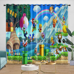 Super Mario Pattern Curtains Blackout Kids Room Window Drapes (ONLINE ORDER ONLY)