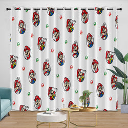 Super Mario Pattern Curtains Blackout Kids Room Window Drapes (ONLINE ORDER ONLY)