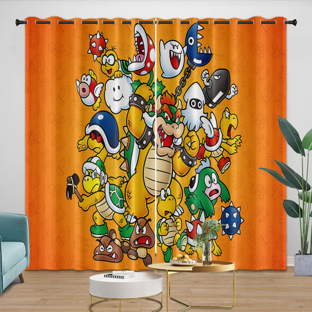 Super Mario Pattern Curtains Blackout Kids Room Window Drapes (ONLINE ORDER ONLY)